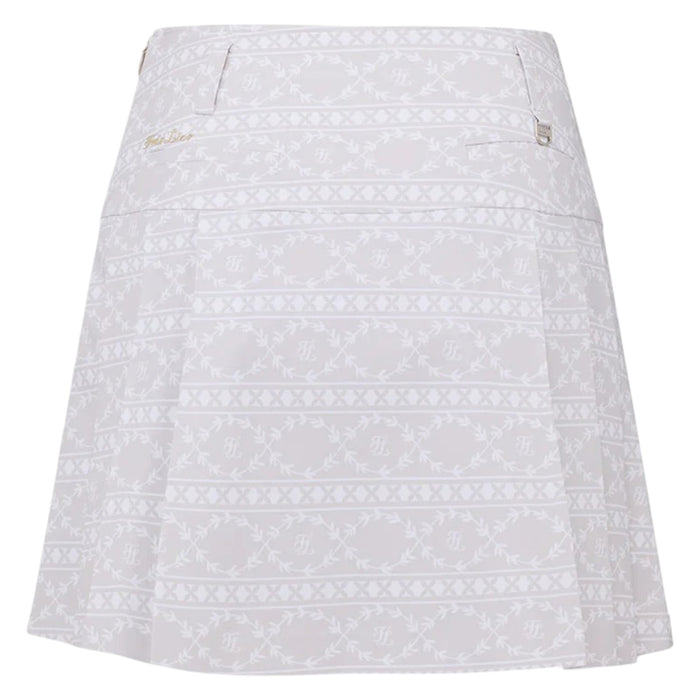 Fairliar High Waist Pattern Golf Skirt Beige - SS25 Women