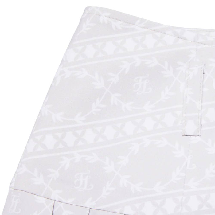 Fairliar High Waist Pattern Golf Skirt Beige - SS25 Women