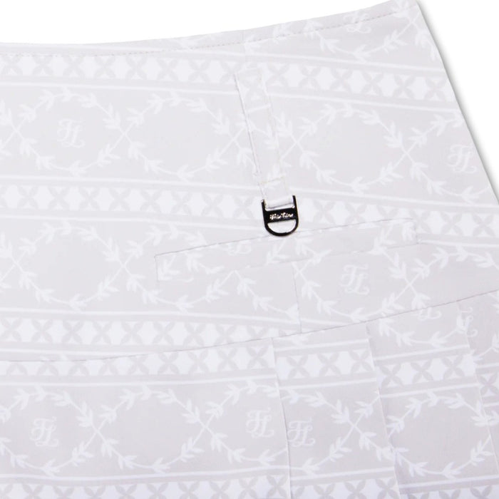 Fairliar High Waist Pattern Golf Skirt Beige - SS25 Women