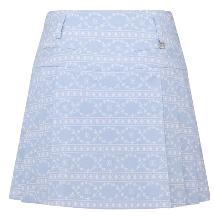 Fairliar High Waist Pattern Golf Skirt Blue - SS25 Women