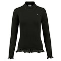 Fairliar Lace Collar Liv Knit Golf Polo Black - FW23 Women