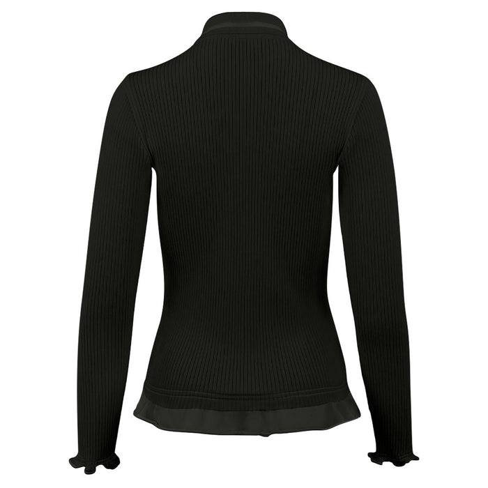Fairliar Lace Collar Liv Knit Golf Polo Black - FW23 Women