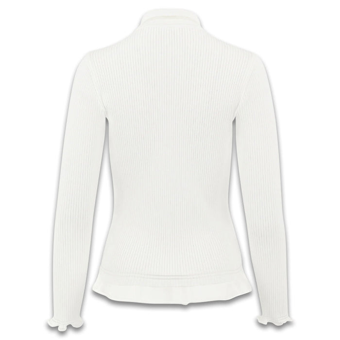 Fairliar Lace Collar Liv Knit Golf Polo White - FW23 Women