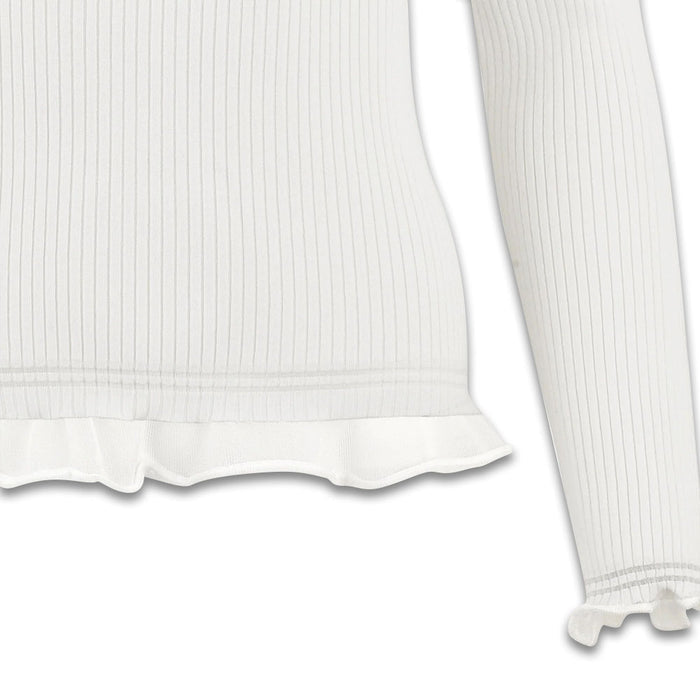 Fairliar Lace Collar Liv Knit Golf Polo White - FW23 Women
