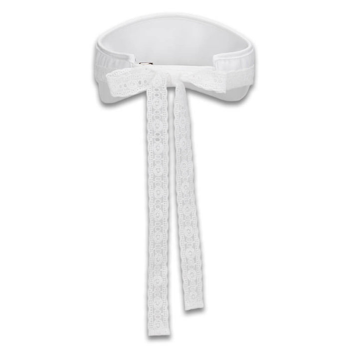 Fairliar Lace Scallop Ribbon Golf Visor White - SS26 Women