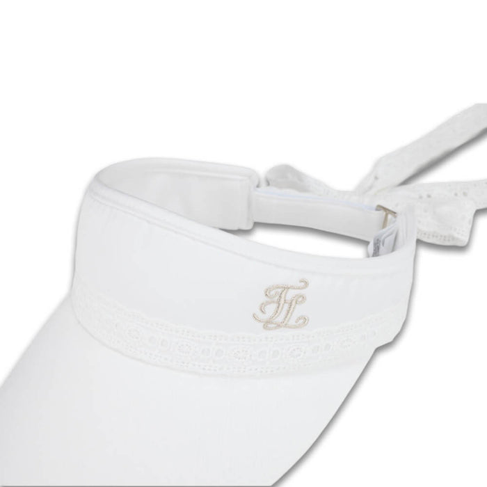 Fairliar Lace Scallop Ribbon Golf Visor White - SS26 Women