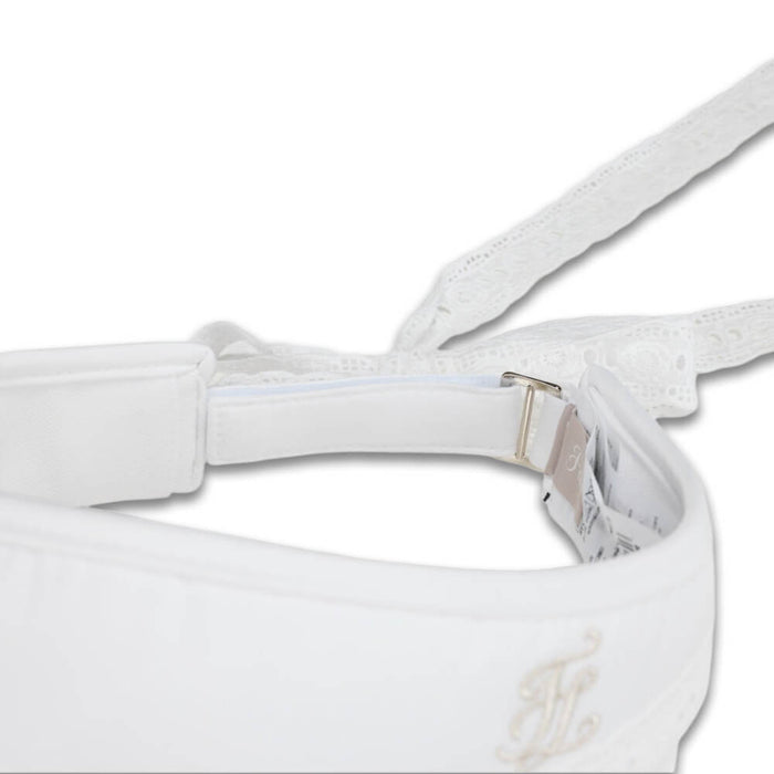 Fairliar Lace Scallop Ribbon Golf Visor White - SS26 Women