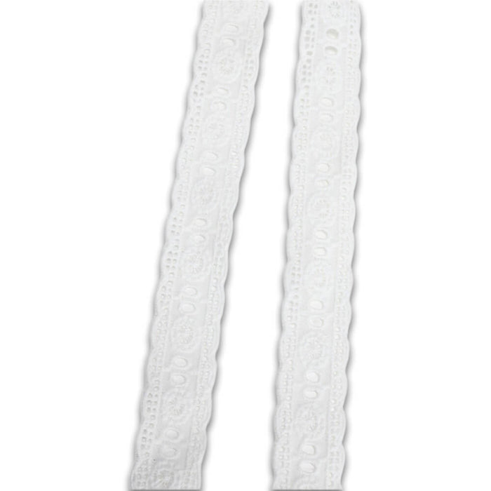 Fairliar Lace Scallop Ribbon Golf Visor White - SS26 Women
