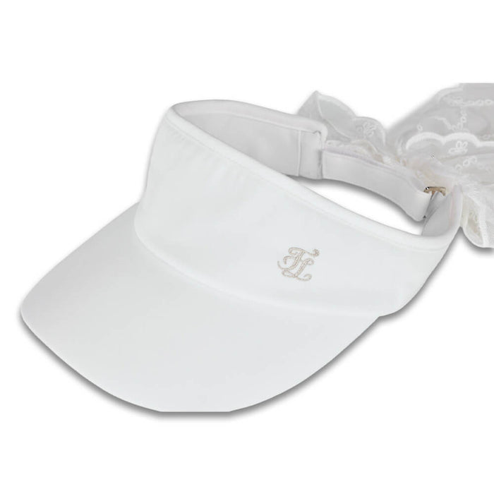 Fairliar Lace Scarf Golf Visor White - SS26 Women