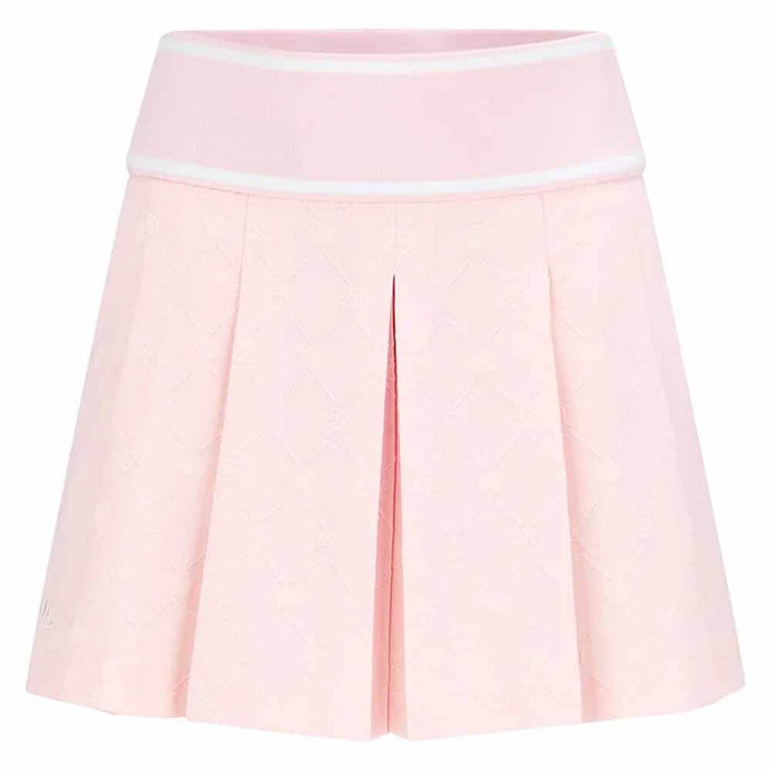 Fairliar Logo Jacquard Pleated Golf Skirt Coral - SS26 Women