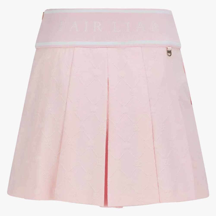 Fairliar Logo Jacquard Pleated Golf Skirt Coral - SS26 Women