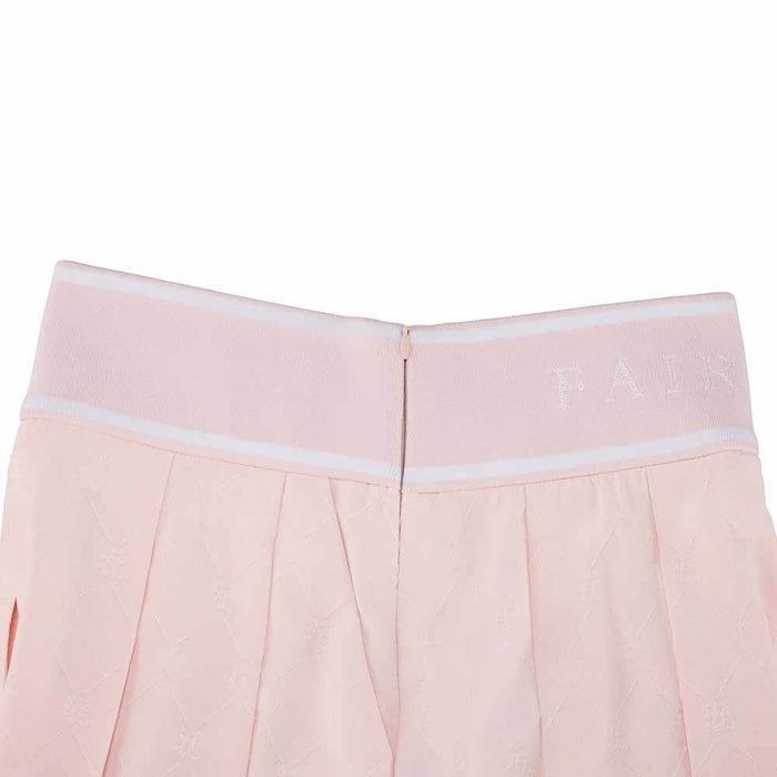 Fairliar Logo Jacquard Pleated Golf Skirt Coral - SS26 Women