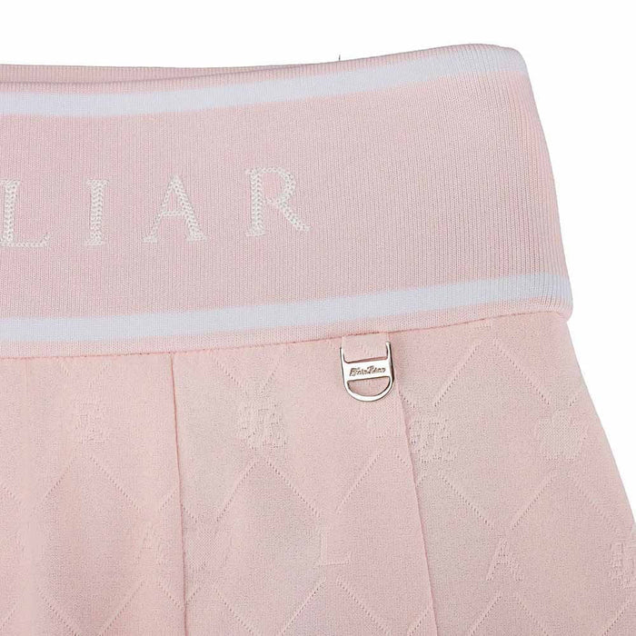 Fairliar Logo Jacquard Pleated Golf Skirt Coral - SS26 Women