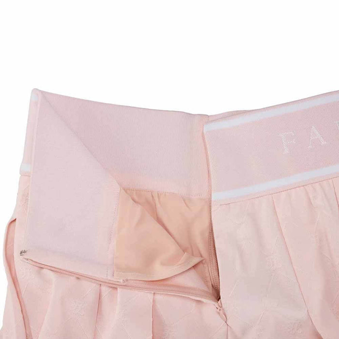 Fairliar Logo Jacquard Pleated Golf Skirt Coral - SS26 Women