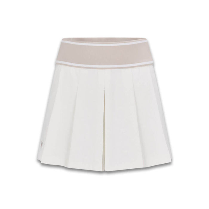 Fairliar Logo Jacquard Pleated Golf Skirt White - SS26 Women