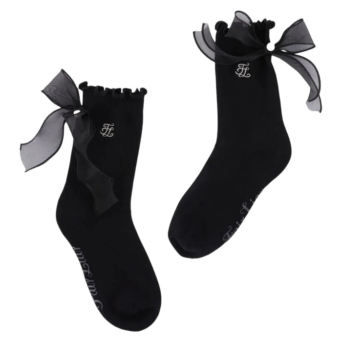 Fairliar Organza Ribbon Ankle Socks - 25 Women