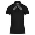 Fairliar Patterned Ribbon Detachable Golf Polo Black - SS25 Women