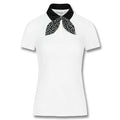 Fairliar Patterned Ribbon Detachable Golf Polo White - SS25 Women
