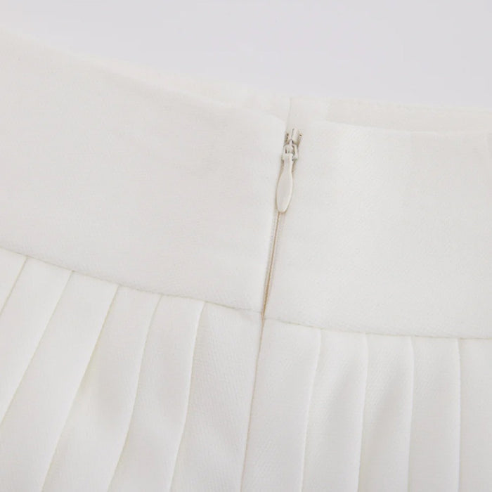 Fairliar Pique Pleated Golf Skirt White - SS25 Women