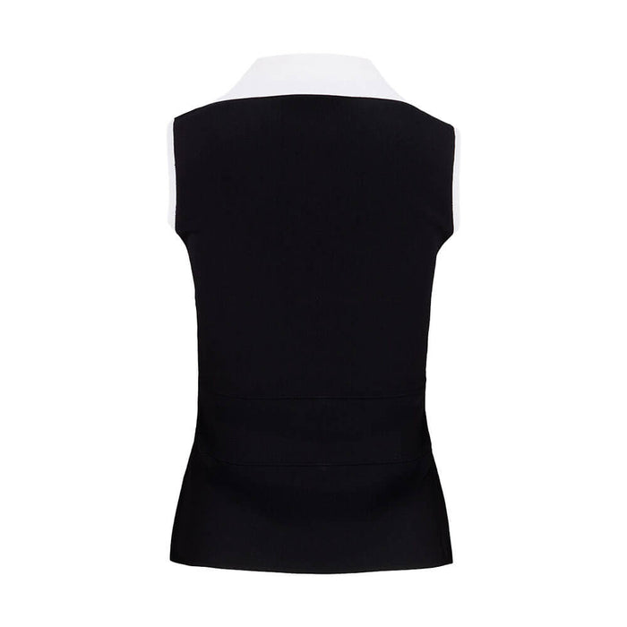 Fairliar Ribbon Point Sleeveless Knit Golf Polo Black - SS26 Women