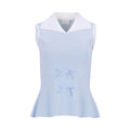 Fairliar Ribbon Point Sleeveless Knit Golf Polo Ceramic Blue - SS26 Women