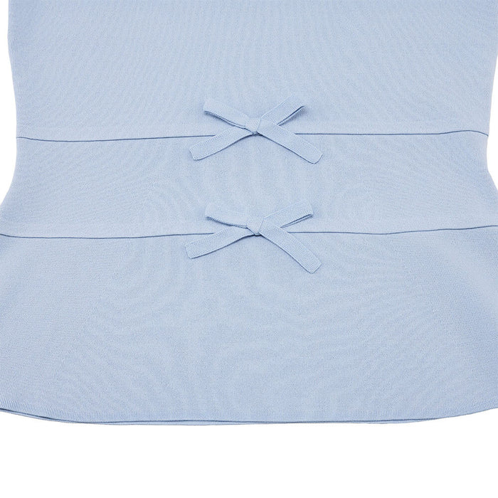 Fairliar Ribbon Point Sleeveless Knit Golf Polo Ceramic Blue - SS26 Women