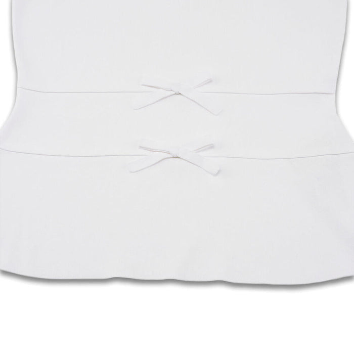 Fairliar Ribbon Point Sleeveless Knit Golf Polo White - SS26 Women