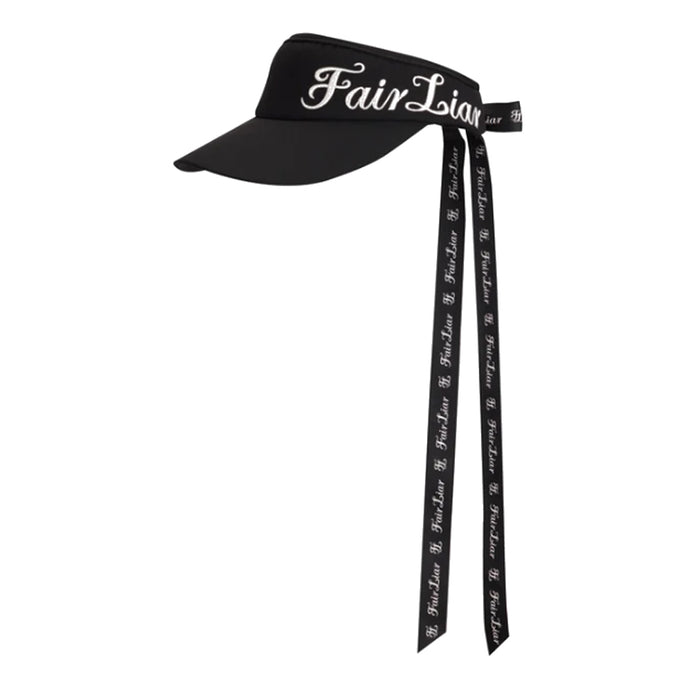 Fairliar Side Logo Wide Ribbon Golf Visor Black - SS25 Women