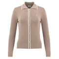 Fairliar Slim Line Detailed Collar Live Knit Golf Polo Beige - FW23 Women