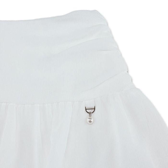 Fairliar Tulle Drape Golf Skirt White - SS26 Women
