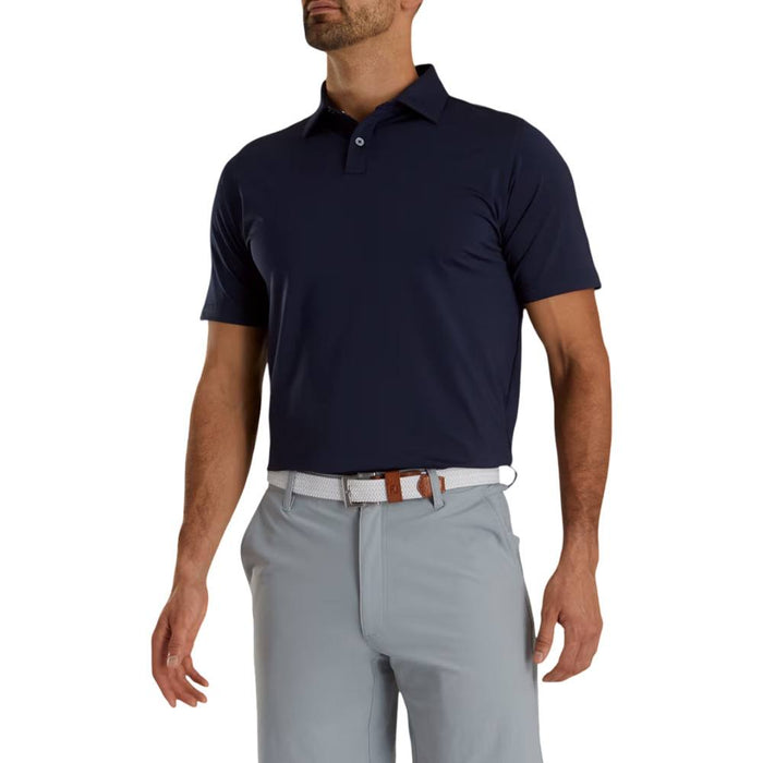 FootJoy Athletic Fit Solid Lisle Golf Polo Navy - 25 Men