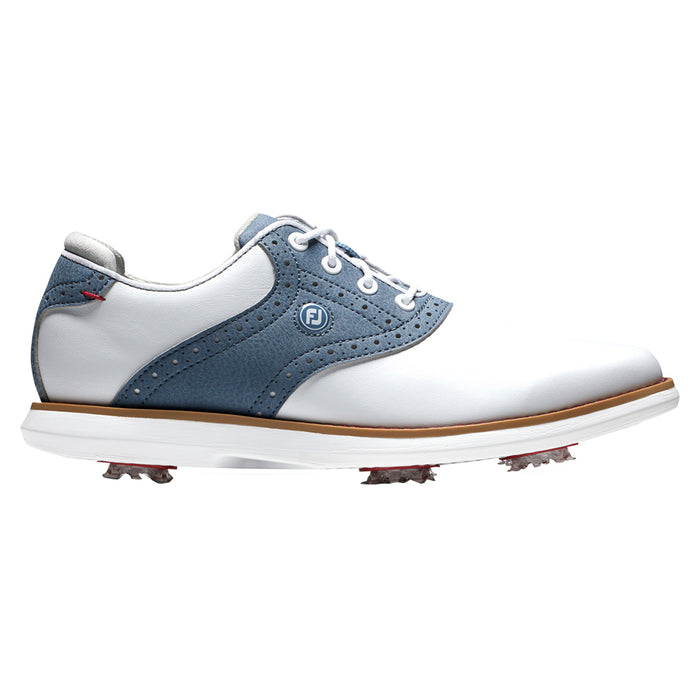 FootJoy FJ Traditions Golf Shoes Previous Season Style White/Blue/White - 21 Women