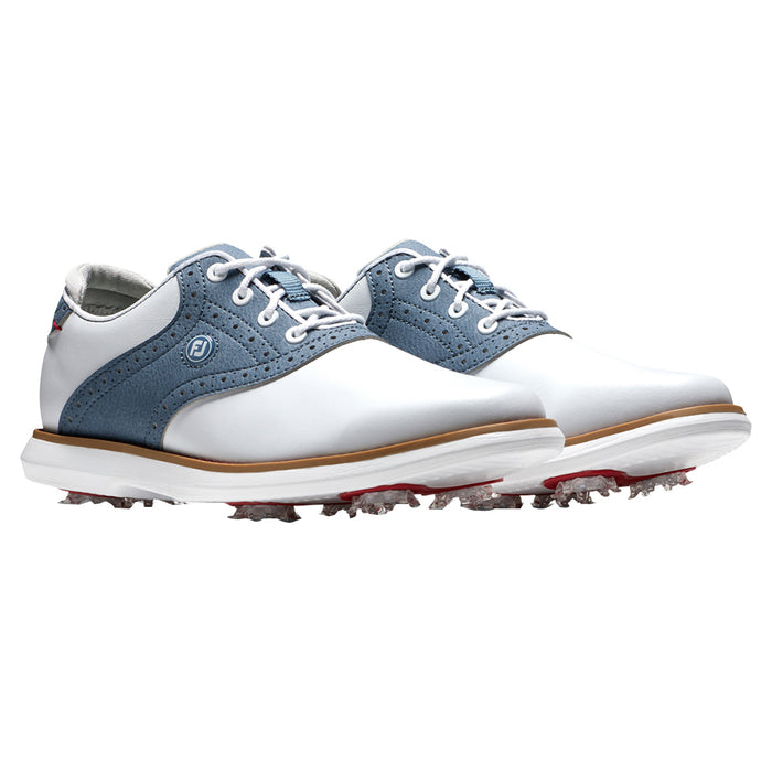 FootJoy FJ Traditions Golf Shoes Previous Season Style White/Blue/White - 21 Women