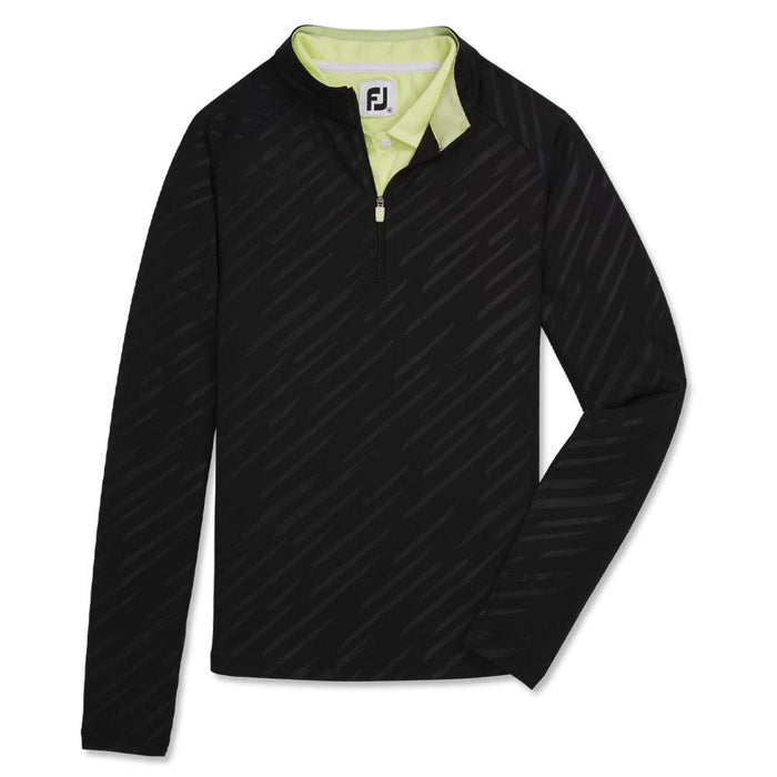 FootJoy Half-Zip Embossed Golf Pullover Black - FA23 Women