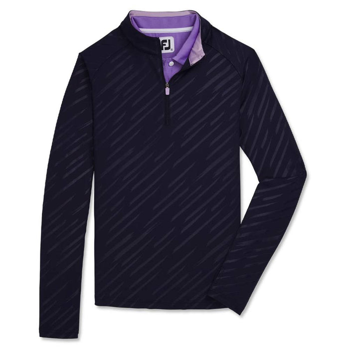 FootJoy Half-Zip Embossed Golf Pullover Navy - FA23 Women