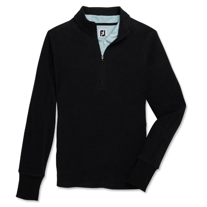 FootJoy Half-Zip Fleece Mid Layer Golf Pullover Black - FA23 Women