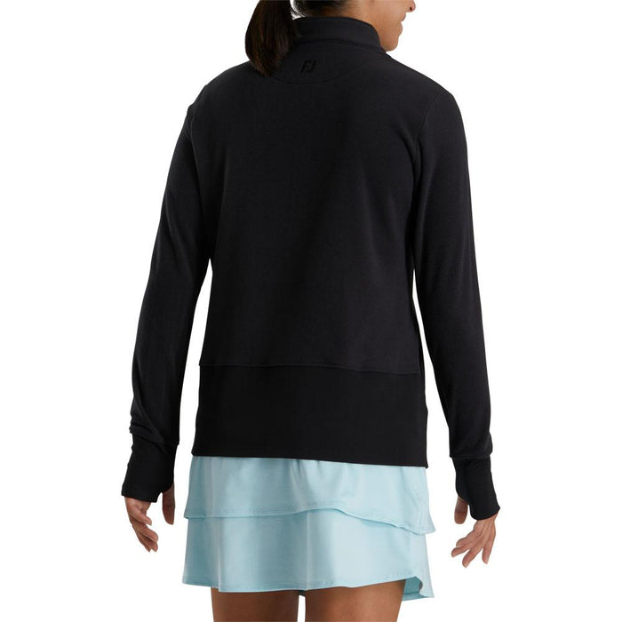 FootJoy Half-Zip Fleece Mid Layer Golf Pullover Black - FA23 Women
