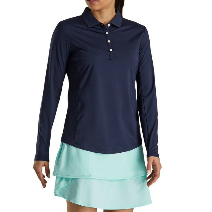 FootJoy Longsleeve Sun Protection Golf Polo Navy - SS26 Women