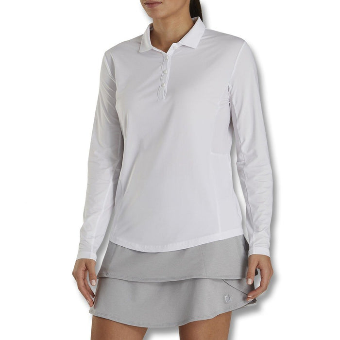 FootJoy Longsleeve Sun Protection Golf Polo White - SS26 Women