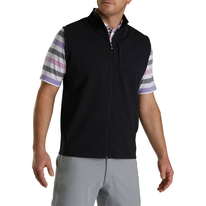 FootJoy Ottoman Knit Full Zip Golf Vest Black - 23 Men