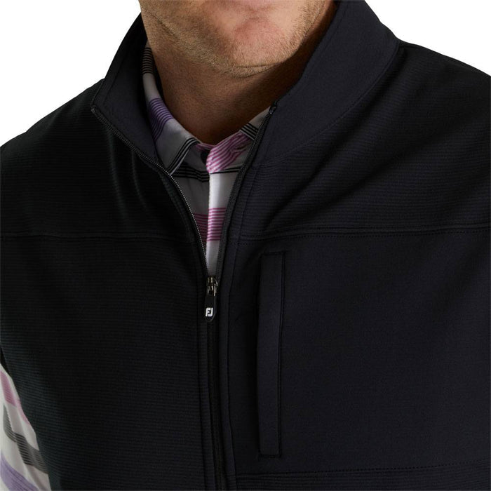 FootJoy Ottoman Knit Full Zip Golf Vest Black - 23 Men