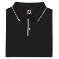 FootJoy Pique Sun Protection Knit Collar Golf Polo Black/White- SP23