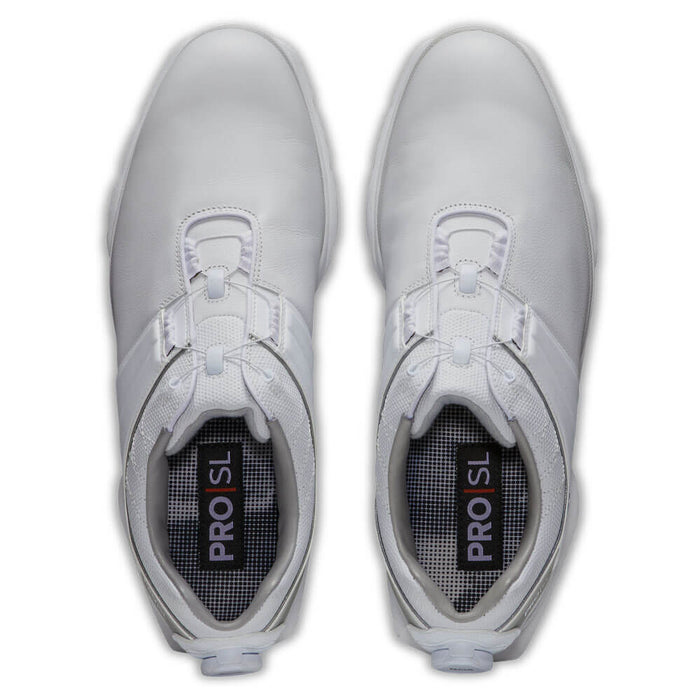 FootJoy Pro SL BOA Spikeless Golf Shoes Previous Season Style White/White/Light Blue - 22 Men