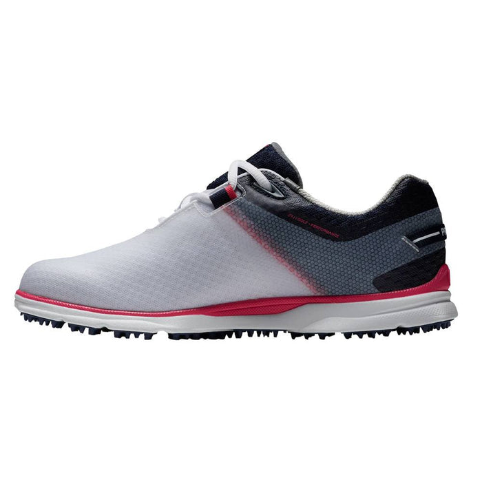 FootJoy Pro SL Sport Laced Spikeless Golf Shoes Previous Season Style White/Navy/Hot Pink - 23 Women