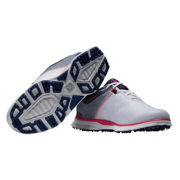 FootJoy Pro SL Sport Laced Spikeless Golf Shoes Previous Season Style White/Navy/Hot Pink - 23 Women