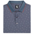 FootJoy Push Play Print Lisle Knit Collar Golf Polo Graphite/White - SS22 Men