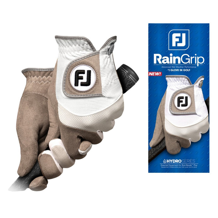 FootJoy RainGrip Pair Golf Glove White - 25 Women