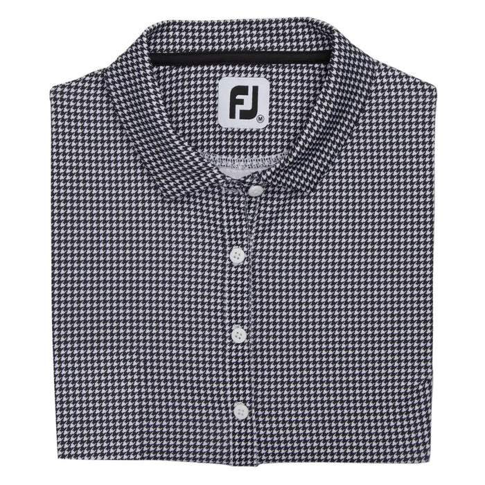 FootJoy Sleeveless Essential Golf Polo Black Houndstooth - SS22 Women
