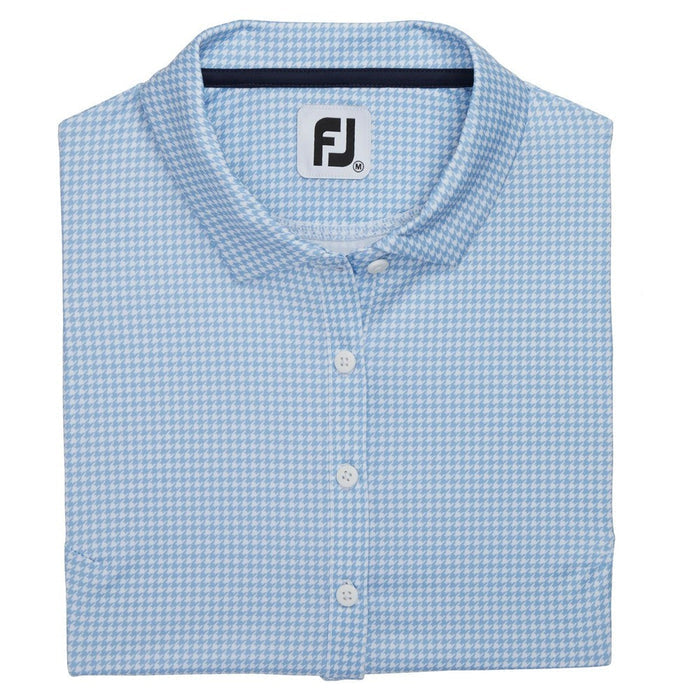 FootJoy Sleeveless Essential Golf Polo Blue Houndstooth - SS22 Women