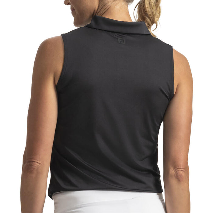 FootJoy Sleeveless Lisle Golf Polo Black - SS26 Women
